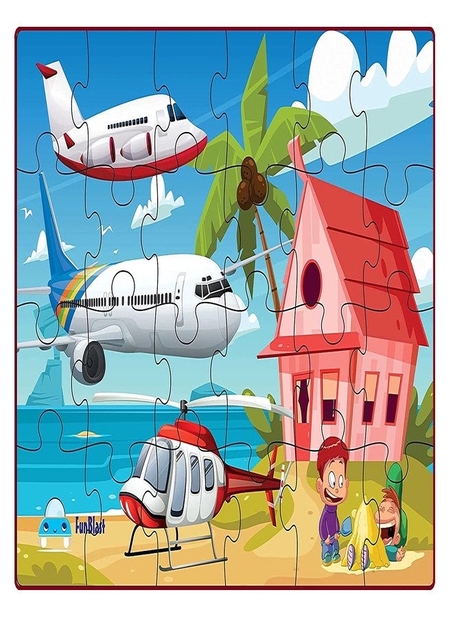 FunBlast Air Transport Jigsaw Puzzle for Kids – 24 Pcs Jigsaw Puzzle for Kids, Boys, Girls (Multicolor) - Image 1