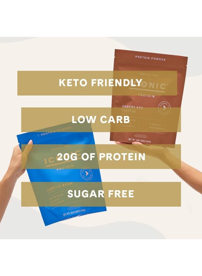 Iconic Protein Powder, Chocolate Truffle - Sugar Free, Low Carb Protein Powder - Lactose Free, Gluten Free, Non-GMO - 20g Grass Fed Whey & Casein Protein - Keto Friendly, 1 lb. Pouch (17 Servings) - Image 3