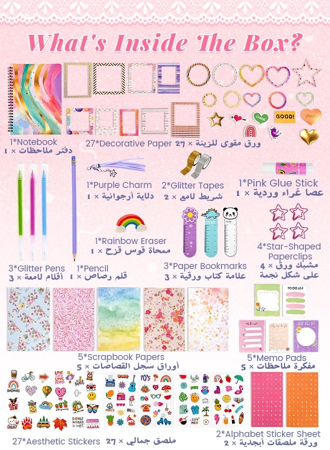 SOOO GOOD 59Pcs DIY Journaling Set, Multicolor Scrapbook Supplies Kit with Watercolor Notebook, Cute Stickers, Planner Paper for School Crafts Travel Diary,  Ideal gifts for boys and girls aged 3-16 - Image 2