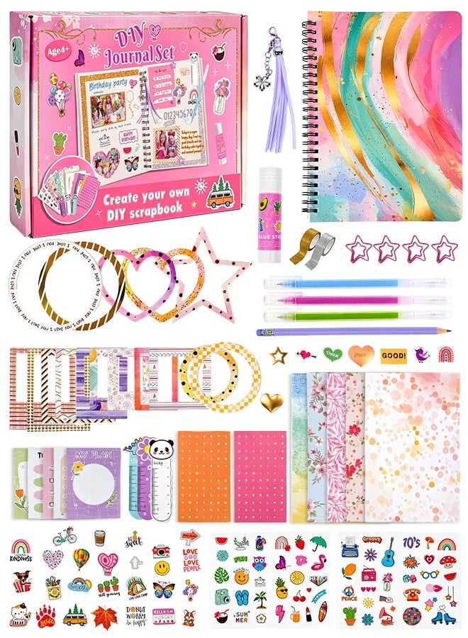 SOOO GOOD 59Pcs DIY Journaling Set, Multicolor Scrapbook Supplies Kit with Watercolor Notebook, Cute Stickers, Planner Paper for School Crafts Travel Diary,  Ideal gifts for boys and girls aged 3-16 - Image 1