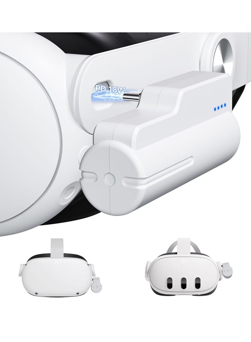Battery Pack for Meta Quest 3 and Oculus 2  Fast 18W 5000mAh Head Strap Battery Charger Quest 3S/3/2 Accessories -Lightweight and Portable Rechargeble Extended Battery  Extend VR Playtime - Image 1