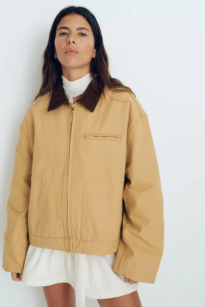 اتش اند ام Corduroy-collar jacket