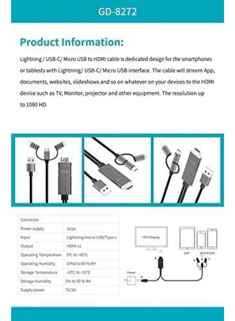 ELTRAZONE Plug and Play Mobile Phone Cable – Fast Charging & High-Speed Data Transfer for Android/iOS Devices - Image 2