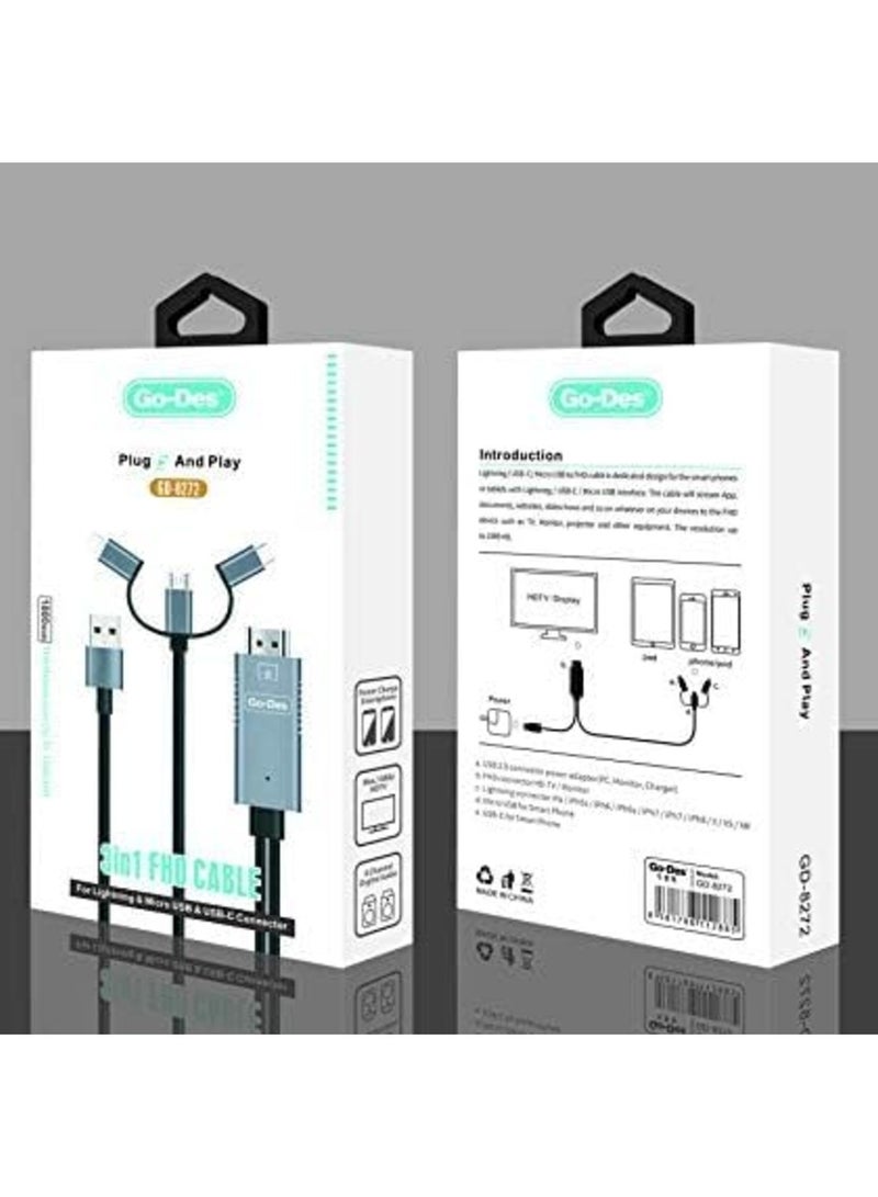 ELTRAZONE Plug and Play Mobile Phone Cable – Fast Charging & High-Speed Data Transfer for Android/iOS Devices - Image 3