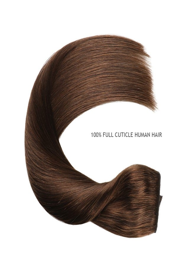 YILITE Human Hair Extensions Wire Hair Chocolate Brown,12 Inch #4 Hairpiece Remy Human Hair Extensions,70g Wire Hair Extensions by YILITE（12inch 70g Chocolate Brown） - Image 5