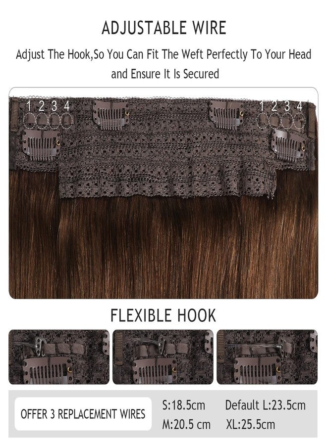 YILITE Human Hair Extensions Wire Hair Chocolate Brown,12 Inch #4 Hairpiece Remy Human Hair Extensions,70g Wire Hair Extensions by YILITE（12inch 70g Chocolate Brown） - Image 3