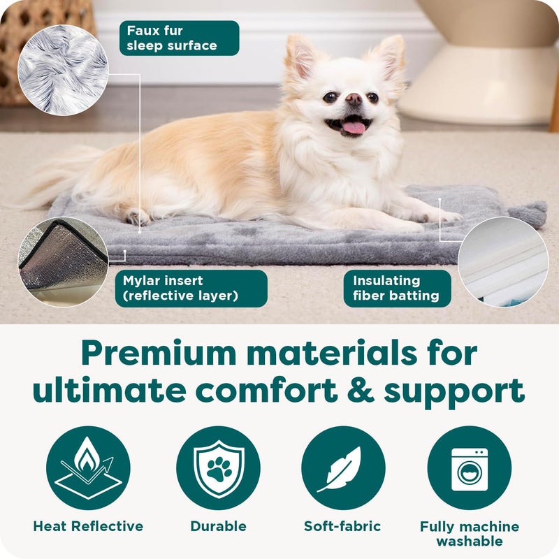 Furhaven ThermaNAP Self-Warming Cat Bed for Indoor Cats & Small Dogs, Washable & Reflects Body Heat - Quilted Faux Fur Reflective Bed Mat - Black, Small - Image 5