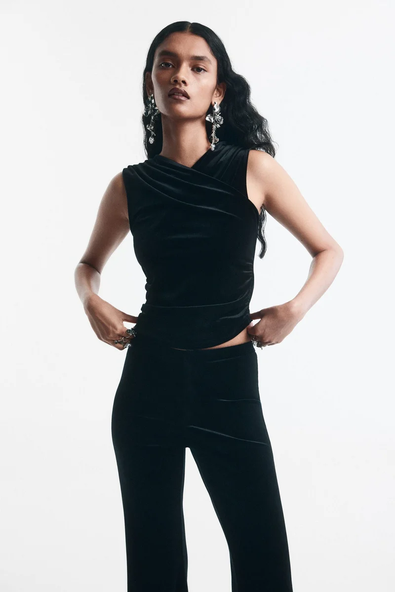 H&M Draped velour vest top