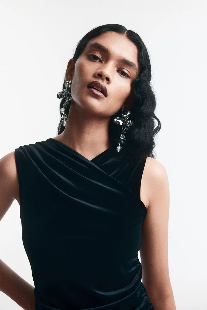 H&M Draped velour vest top