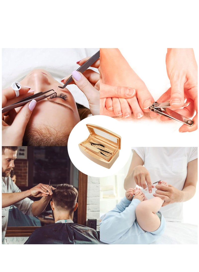 SYOSI صندوق تعقيم أدوات الأظافر علبة تعقيم بلاستيكية علبة مطهرة لتعقيم أدوات الأظافر ملاقط قاطع جلد الأظافر مقص علبة نظيفة تخزين لأدوات فن الأظافر - Image 2