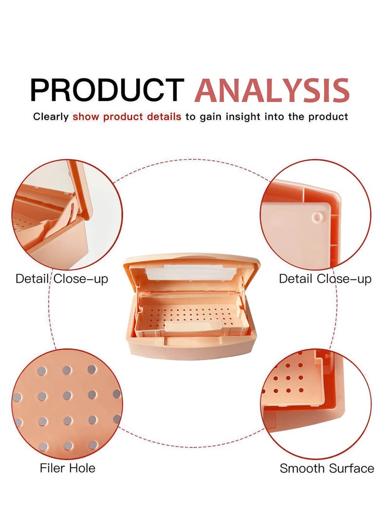SYOSI صندوق تعقيم أدوات الأظافر علبة تعقيم بلاستيكية علبة مطهرة لتعقيم أدوات الأظافر ملاقط قاطع جلد الأظافر مقص علبة نظيفة تخزين لأدوات فن الأظافر - Image 4