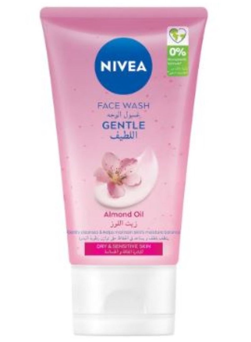 Nivea Face Wash Cleanser, Gentle Cleansing, Dry Skin, 150ml - Image 1