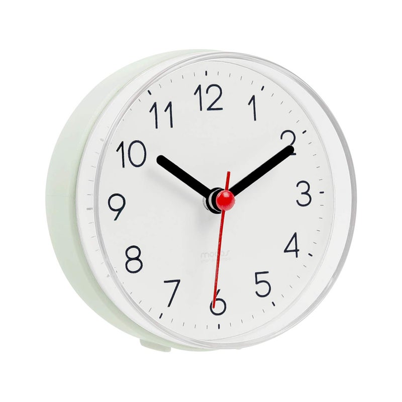 mooas mooas 2WAY Silent Waterproof Bathroom Clock Shower Clock Wall Clock Silent NonTicking Battery Operated Suction Cup Wall Clock Kitchen Clock Ash Green 