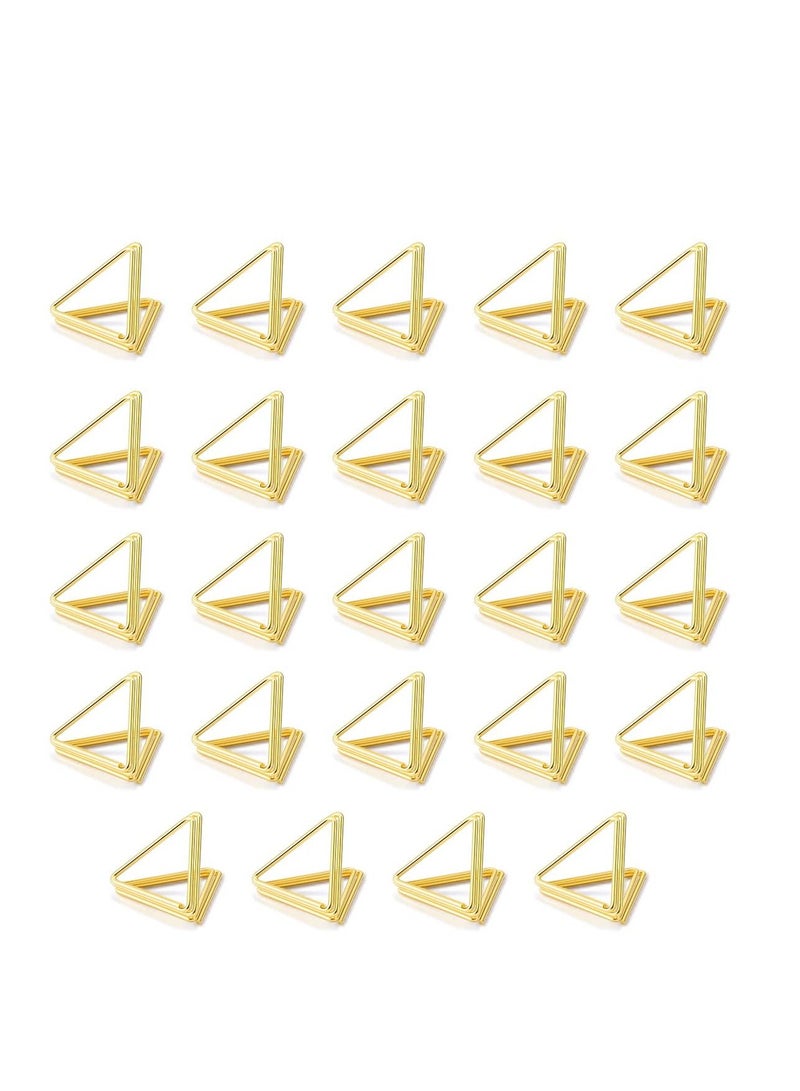 Excefore Place Card Holders 24 Pack Triangle Shape Table Card Holders Wedding Table Number Holders Photo Holder Pictures Stand Clips for Place Cards Weddings Anniversary Party Office Desk Name  - Image 1