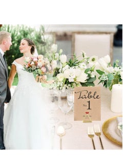Excefore Place Card Holders 24 Pack Triangle Shape Table Card Holders Wedding Table Number Holders Photo Holder Pictures Stand Clips for Place Cards Weddings Anniversary Party Office Desk Name  - Image 4