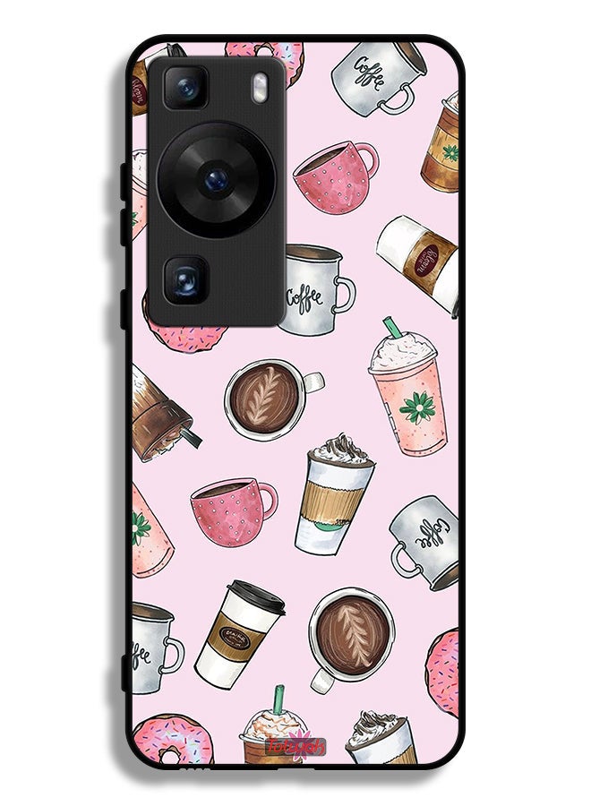 Tolwak Huawei P60 Protective Case Cover Coffee Lover Art - Image 1