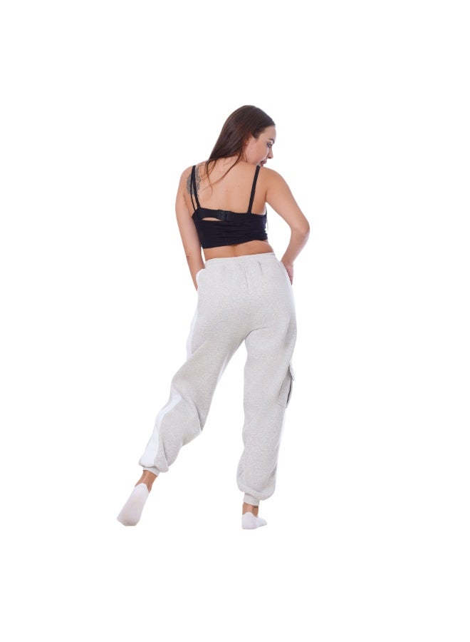 zecotex  Women's Casual Milton Sweatpants - Heavy Fabric with Side Pockets & Drawstring Waist - Trendy Beige Color. - Image 4