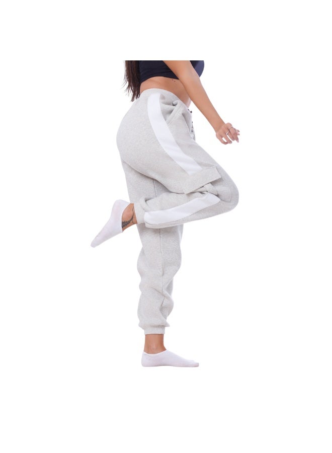 zecotex  Women's Casual Milton Sweatpants - Heavy Fabric with Side Pockets & Drawstring Waist - Trendy Beige Color. - Image 3