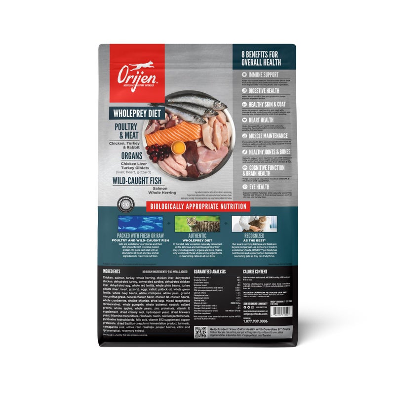 ORIJEN Guardian 8 Grain Free High Protein Premium Dry Cat Food 4lb Bag - Image 2