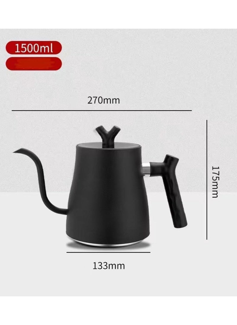 Generic Gooseneck Coffee Kettle for Pour Over Stainless Steel 1.5L Capacity Elegant Black Color  - Image 2