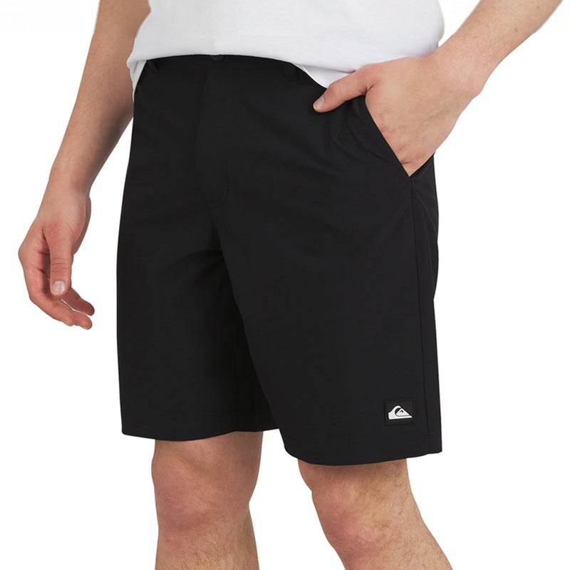 Quiksilver Men's Regular Fit Fixed Waist Water Friendly Active Hybrid Shorts, Solid Design - Black, 36 - Image 1