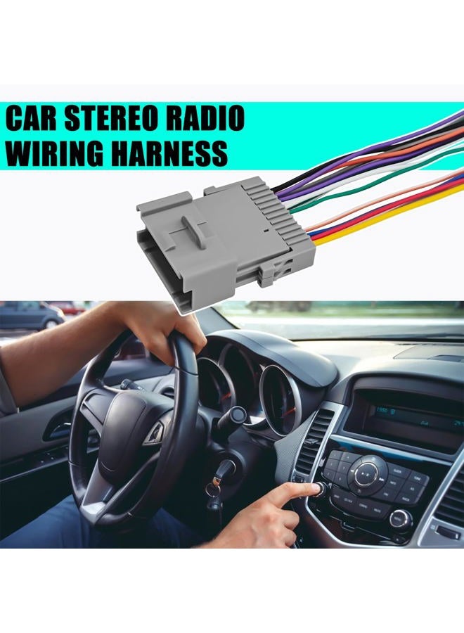 SWQS 3PCS Car Radio Wiring Harness Adapter Kit, Aftermarket Stereo CD Player Receiver Adapter, Modified Pigtail Connector Plug Compatible with Chevy Silverado Chrysler Hummer Buick Suzuki (Gray) - Image 5
