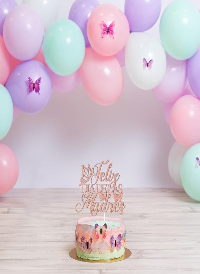 PYBHILK Rose Gold Glitter Feliz Dia De Las Madres Cake Topper, Feliz Dia Mama/Happy Mother's Day, Funny Mother's Day Party Decorations Supplies - Image 4