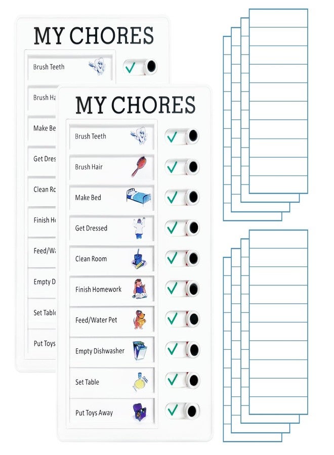 Jupyn Chores Chart for Kids and Adults - Reusable Daily Visual Schedule and Sliding Routine Checklist Board - Portable and Removable to-Do List - ADHD Tools - Image 1