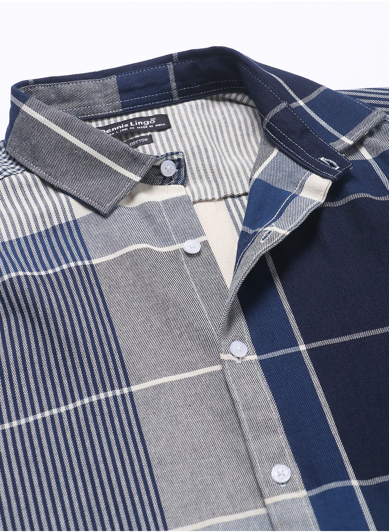 Dennis Lingo Blue Casual Shirt for Men - Slim Fit, Cotton  - Image 2