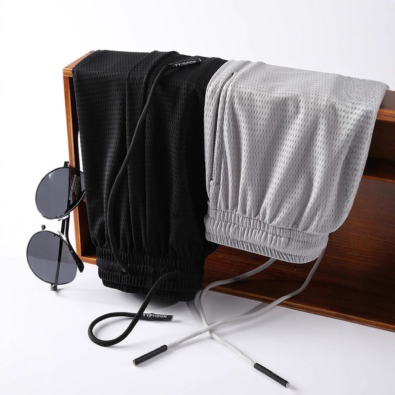 Personalized All-match New Fashionable 2025 Summer Beach Pants Mens Pants Casual Fashion Shorts Mens Five-point Pants Mesh white cropped pants - Image 3