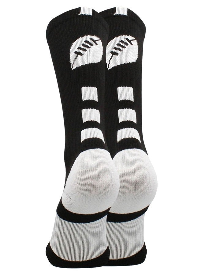 جوارب MadSportsStuff لكرة القدم بشعار (أسود/أبيض، صغير) - Image 5