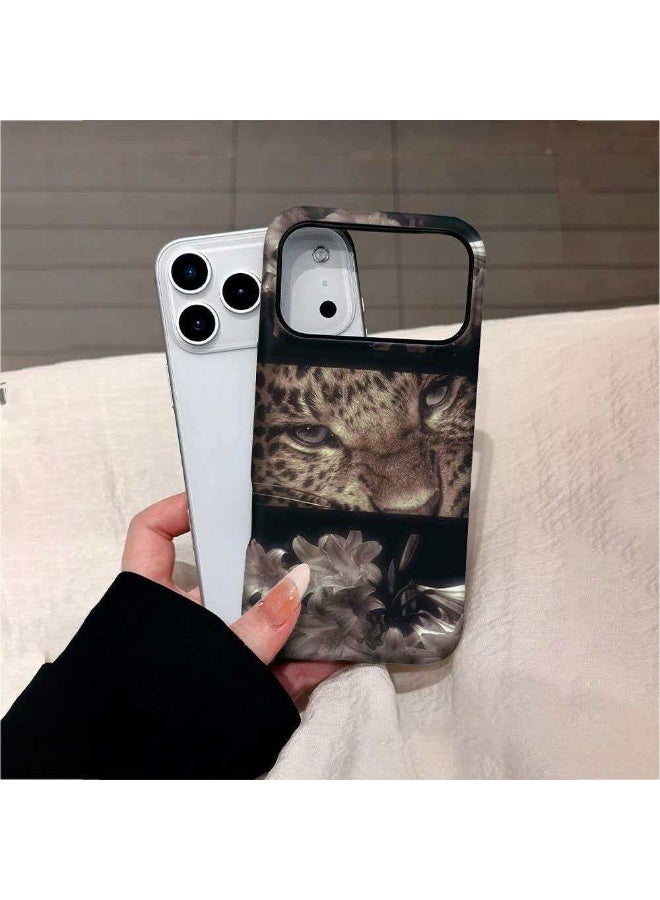 iPhone 17 Pro Max Vintage Leopard Eye & Flower Case, Luxury Hard Cover - Image 2