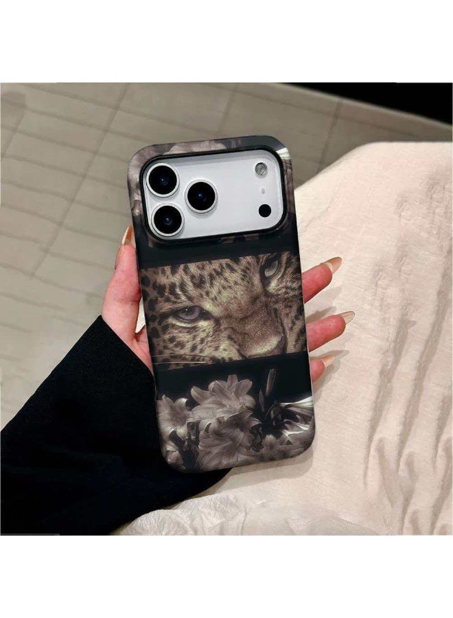 iPhone 17 Pro Max Vintage Leopard Eye & Flower Case, Luxury Hard Cover - Image 4