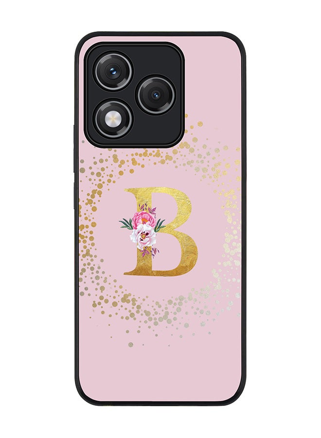 Stylizedd For Honor 400 Lite Case,Slim fit Camera Protection, Shockproof Thin Phone cover  - Custom Monogram Floral - B  (Pink )