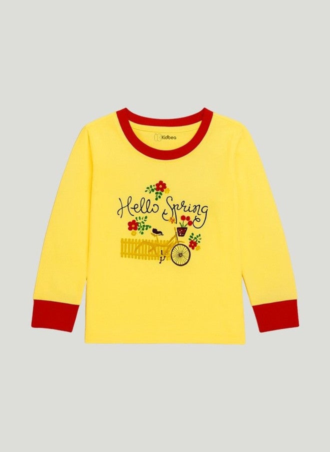 Kidbea Unisex Kids Floral Printed Night Suit with T-shirt and Jogger - Image 3