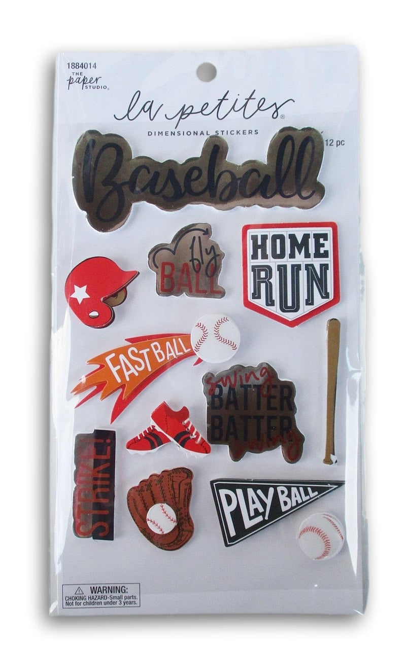 3D Baseball Stickers for Journaling Scrapbooking Cardmaking Arts Crafts 12 Pieces