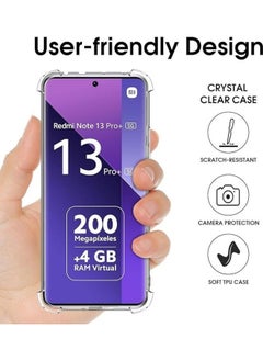 Generic Case Compatible with Xiaomi Redmi Note 13 Pro Plus 5G Case, Transparent Soft TPU Slim Case, Anti-Shock, Scratch, Resistant Fingerprint Anti-Drop Protective Case  - Image 2