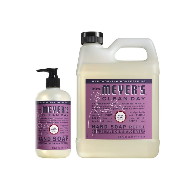 Mrs MEYERS Liquid Hand Soap Variety 1 Plum Berry Refill 1 Plum Berry Hand Soap 2 CT
