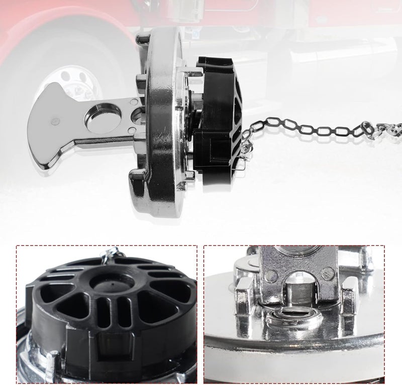 Dexepe Locking Diesel Fuel Cap 4" for Peterbilt Semi Trucks (1972-2017) - Aluminum Replacement (2 Pcs) - Image 5
