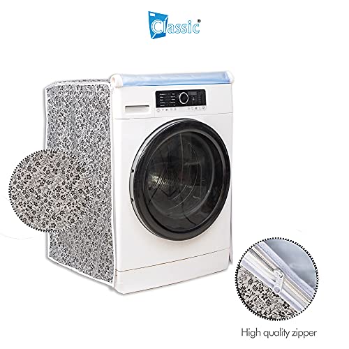 CLASSIC® Polyvinyl Chloride (PVC) Front Load Washing Machine Cover Suitable For IFB 7 Kg, 7.5 Kg, 8 Kg, 8.5 Kg (63Cms X 63Cms X 81Cms, Black & Grey) - Image 4
