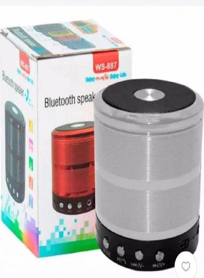 Portable Bluetooth Speaker Fm Memory Card And Usb Support Silver
