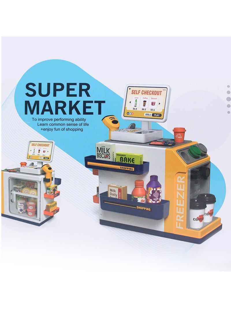 Generic - Super Market Play Set, Self-Checkout Toy with Scanner - Image 1