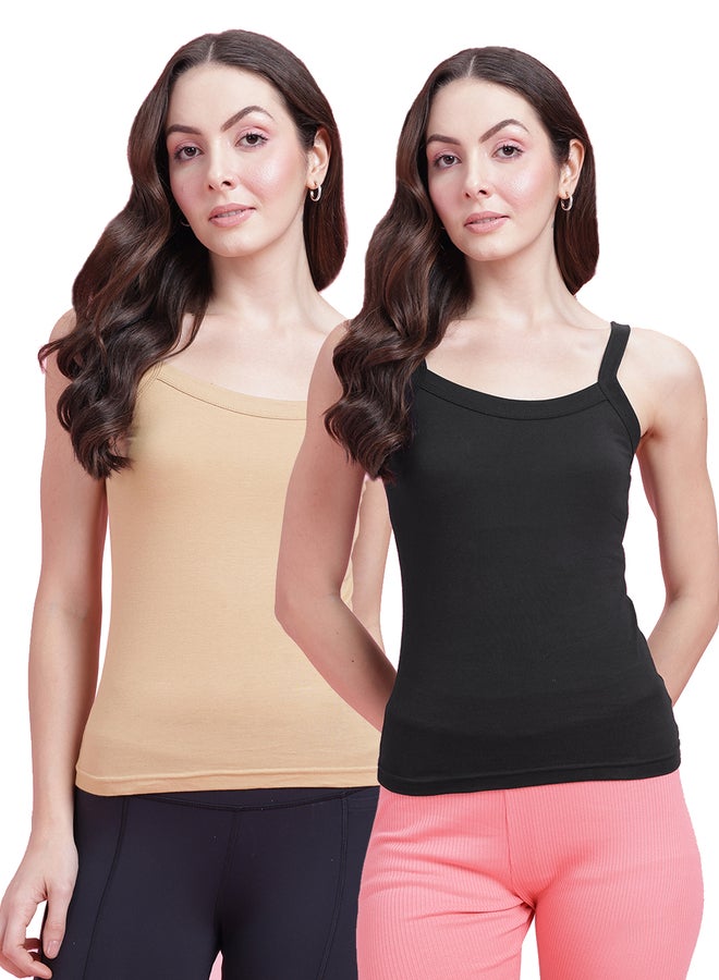 Leading Lady Pack of 2 - Solid Non Padded Cotton Camisole - Image 1
