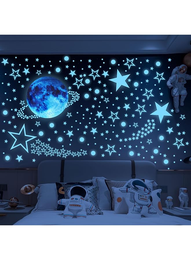 erorex Glow In The Dark Stars Stickers 999Pcs Luminous Gl Stars For Ceiling Stars And Moon Wall Decal Planets Space Wall Stickers For Bedroom Living Room Wall Stickers For Home Decor - Image 1