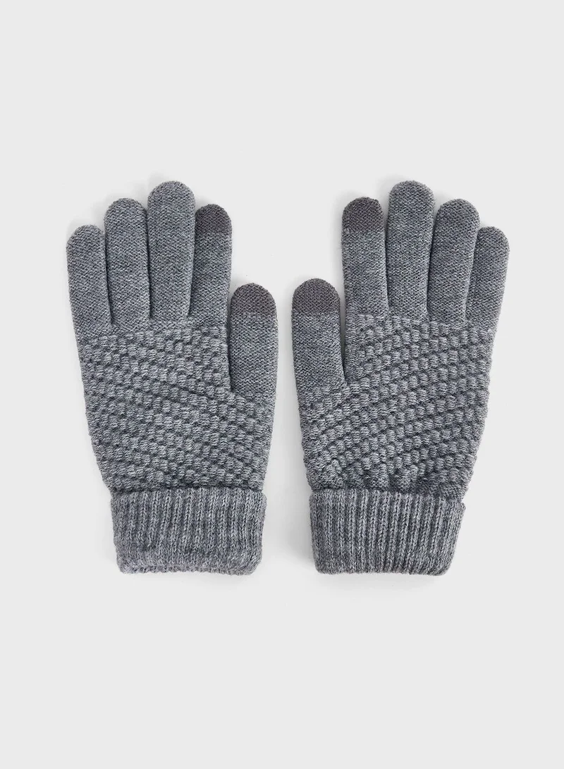 Seventy Five Knitted Waffle Winter Gloves