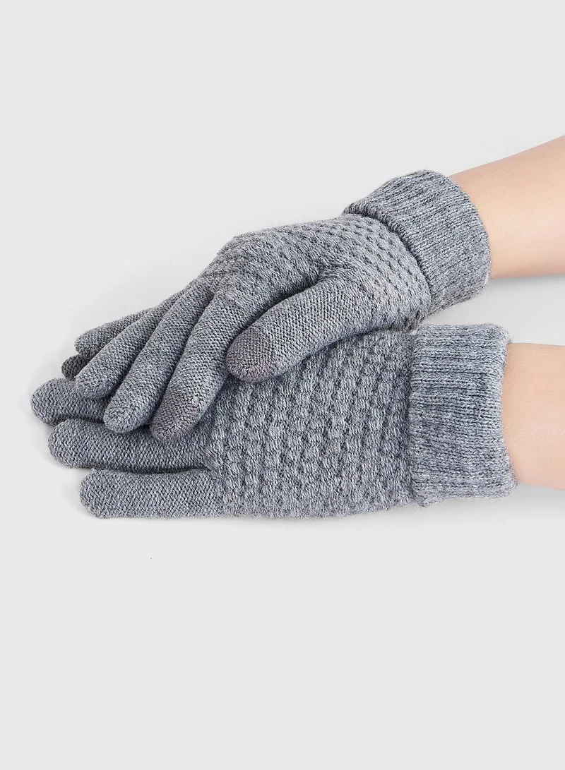 Seventy Five Knitted Waffle Winter Gloves