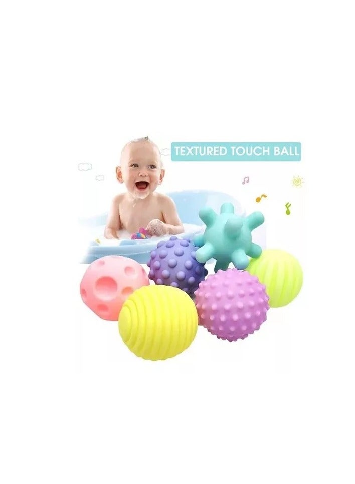 Loquat 6-Piece Colorful and Bright Touch Baby Multi-Texture Ball Set Soft Sensory Massage Balls Suitable for Babies 6-12 Months - Image 4
