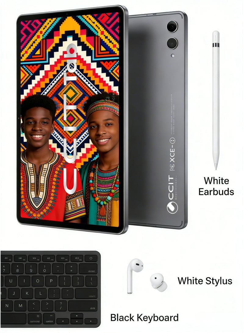 CCIT S9 Ultra Tablet 11-inch Display 1TB ROM 16GB RAM Android 15 with Keyboard, Stylus Touch Pen, Bluetooth Headset & Case - 4G Dual SIM Grey - Image 2