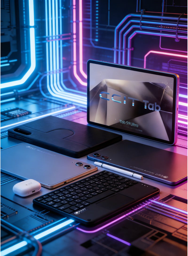 CCIT S9 Ultra Tablet 11-inch Display 1TB ROM 16GB RAM Android 15 with Keyboard, Stylus Touch Pen, Bluetooth Headset & Case - 4G Dual SIM Grey - Image 4