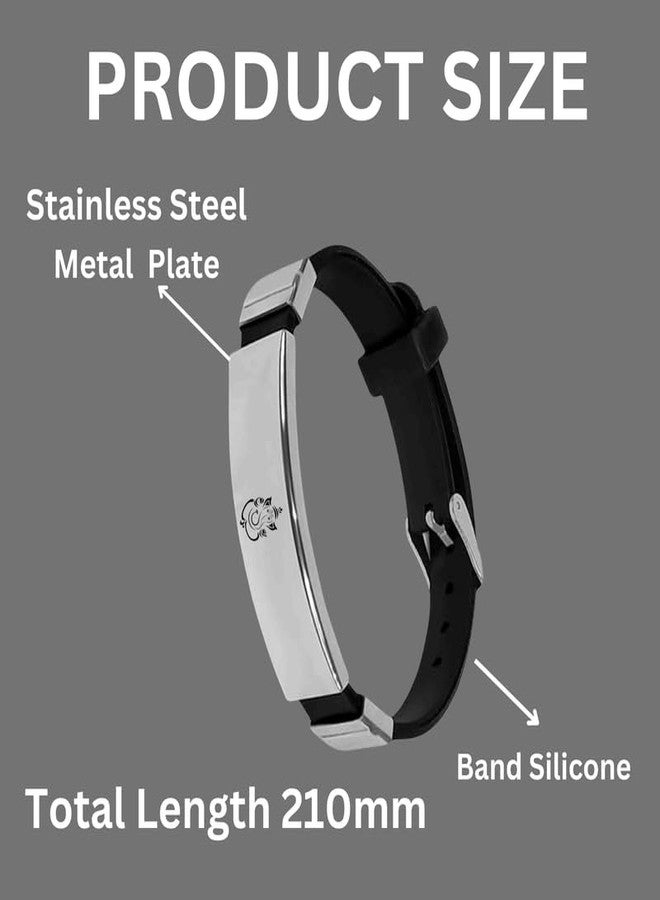 M Men Style Mens ID Beads | Stainless Steel Leather Bracelet | Lord Ganesha | Husband |Brother|Boyfriend |Son| Grandpa SBr2024175 - Image 2